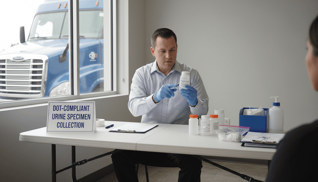 Professional DOT-compliant drug testing collection at a transportation company