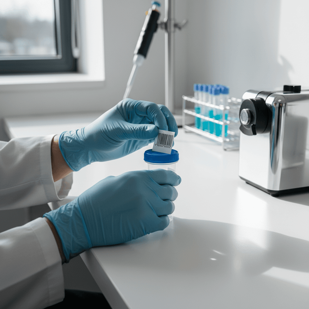 Pre-employment drug testing specimen collection and labeling