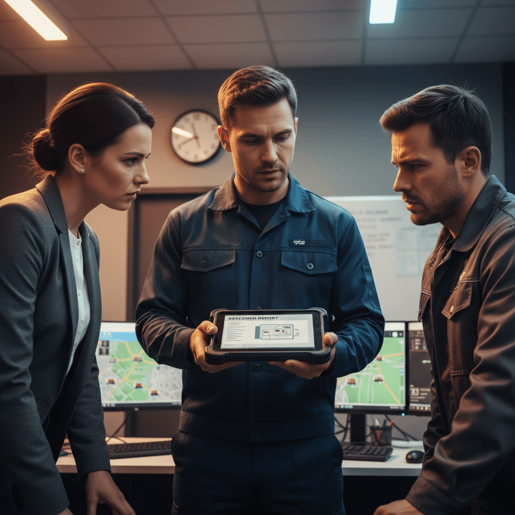 Post-accident testing documentation with driver and supervisor