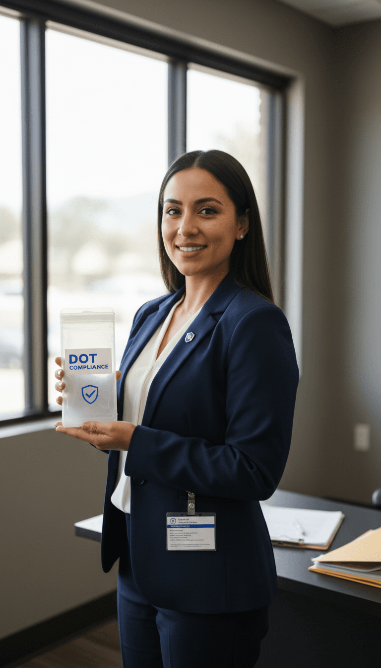 Prime Check Compliance professional conducting on-site drug testing